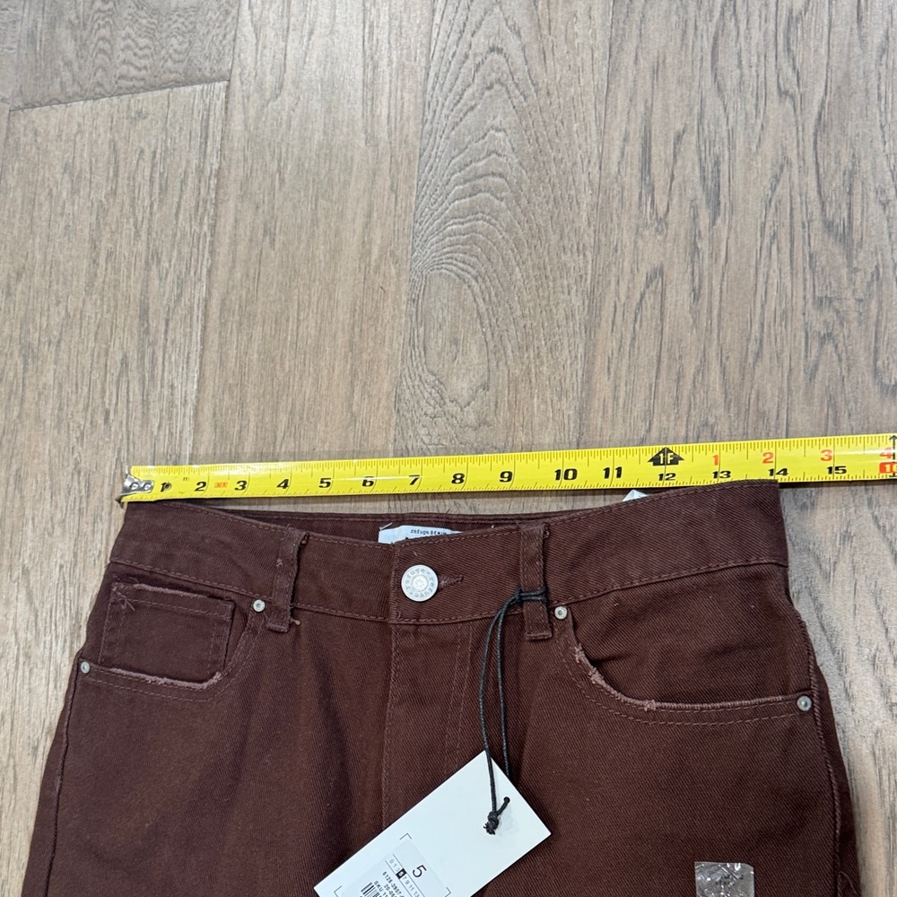 NWT MOM Refuge Denim Chestnut Brow Jeans Juniors Size 5 - Picture 6 of 8